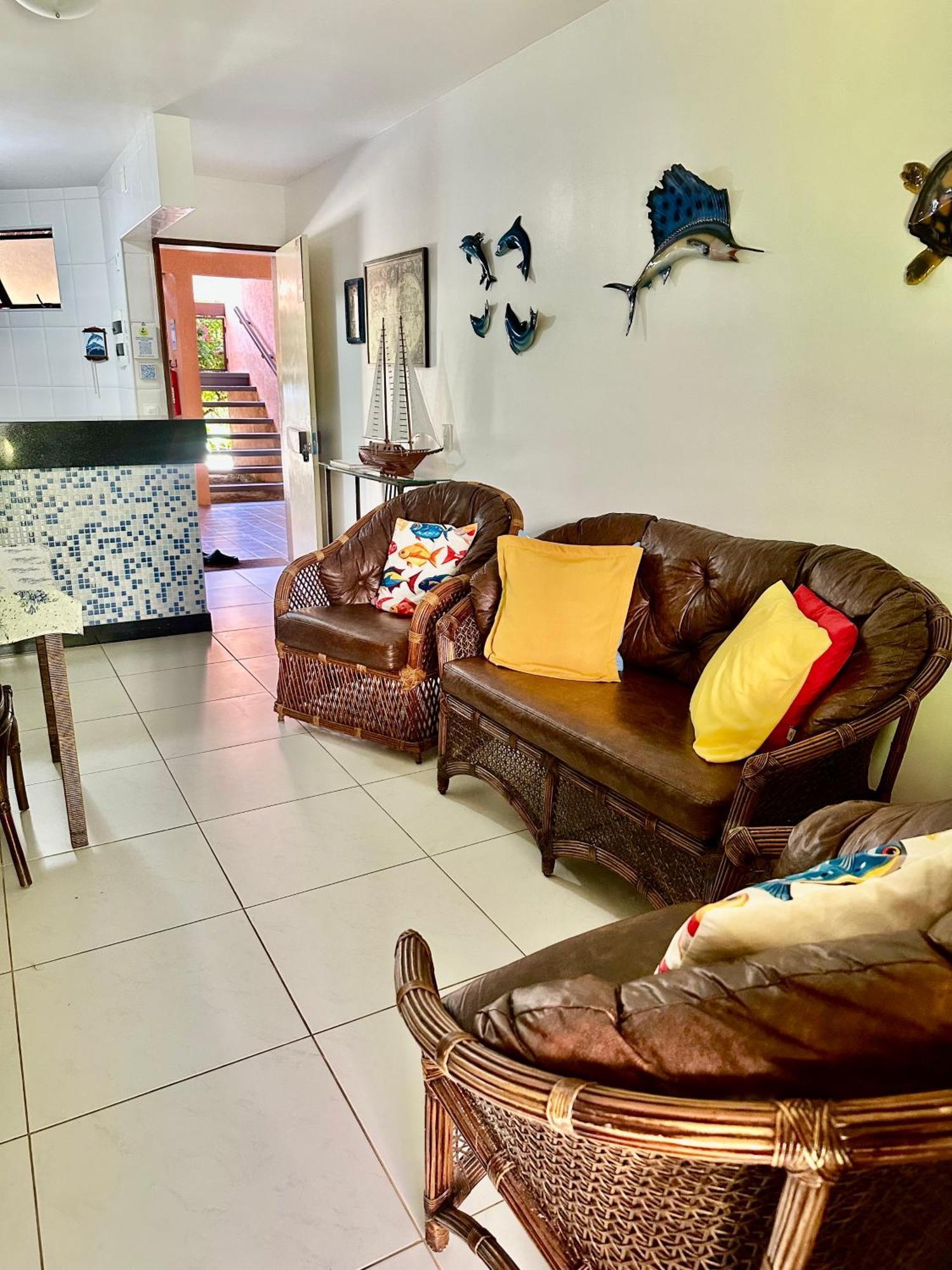 Flat Guarajuba 4 Quartos Terreo A Beira Mar - Pe Na Areia - Governanca Com Arrumadeira E Wi Fi Inclusos Camassari Esterno foto